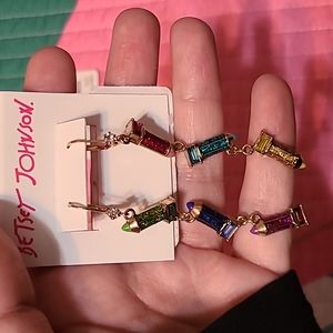 Betsey Johnson Rainbow Pencil Necklace and Earrings